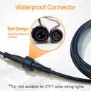 10 x 10FT Extension Cable Only Compatible with SUNAPEX Solar String Lights (27FT, 48FT, 96FT) Cord Used to Place Panel in Direct Sunlight