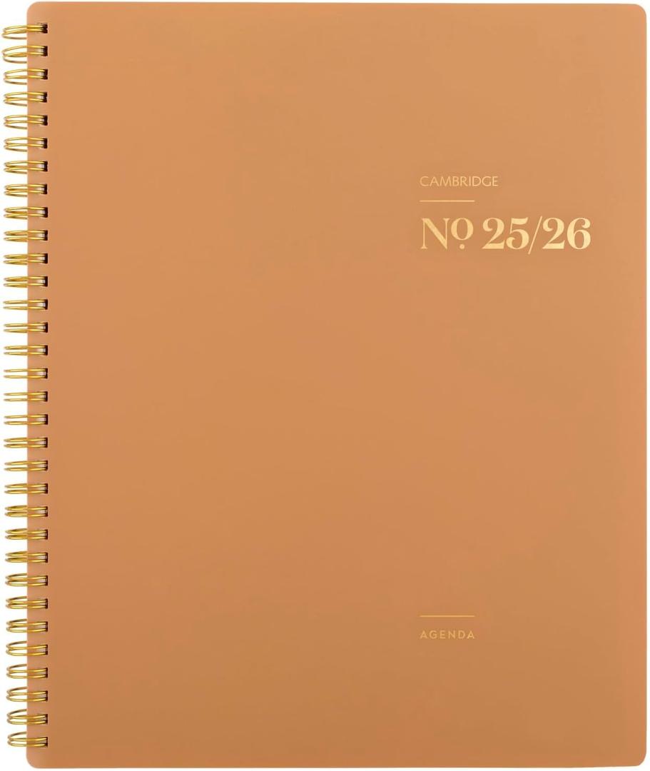 Cambridge Planner 2025-2026 Academic, Weekly & Monthly, 8-1/2" x 11", Large, WorkStyle Focus, Monthly Tabs, Flexible Cover, Sunbaked Clay (1606-905A-07)