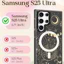 Cute Case for Samsung Galaxy S25 Ultra for Women Girls - Funny Sun Moon Design Compatible with Magsafe Magnetic Ring Holder Kickstand Fashion TPU Phone Covers