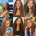 Honey Blonde Bundles Huamn Hair Highlight Curly Wave Human Hair Bundles 20 20 20 Inch Brazilian Virgin Remy Hair Extensions Deals #P2730 Honey Brown Bundle