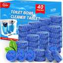 Msvvko Toilet Bowl Cleaner Tablets 40 Pcs, Septic Safe Automatic Toilet Tank Cleaner with Sustained-Release Technology, Powerful Long-Lasting Blue Tabs for Bathroom Stain Remover & Deodorizer (1 Count (Pack of 40))