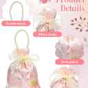 LYSXP Satin gift bags with drawstring & Handles,5x7 Inch 10Pcs Elegant Satin Printed Small Bags for Weddings, Small gift bags,Birthdays & Holidays (pink)