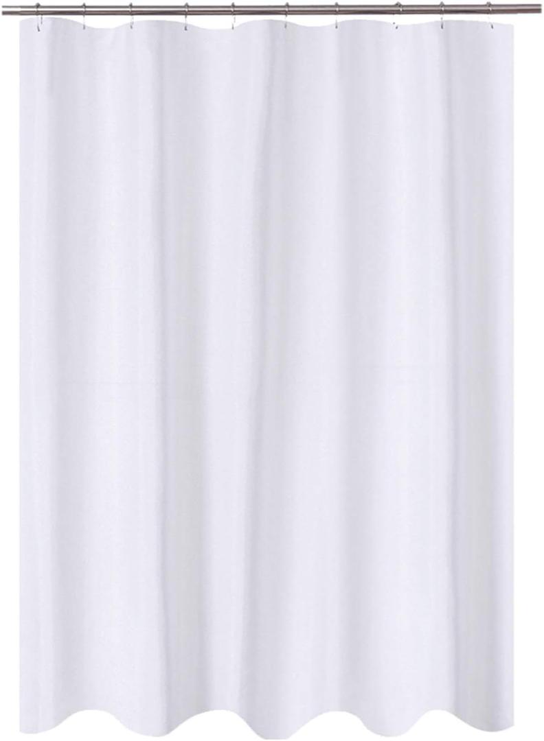 N&Y HOME Fabric Shower Curtain Liner 60 x 72 inches Bath Stall Size, Hotel Quality, Washable, Water Repellent, White Bathroom Curtains with Grommets, 60x72