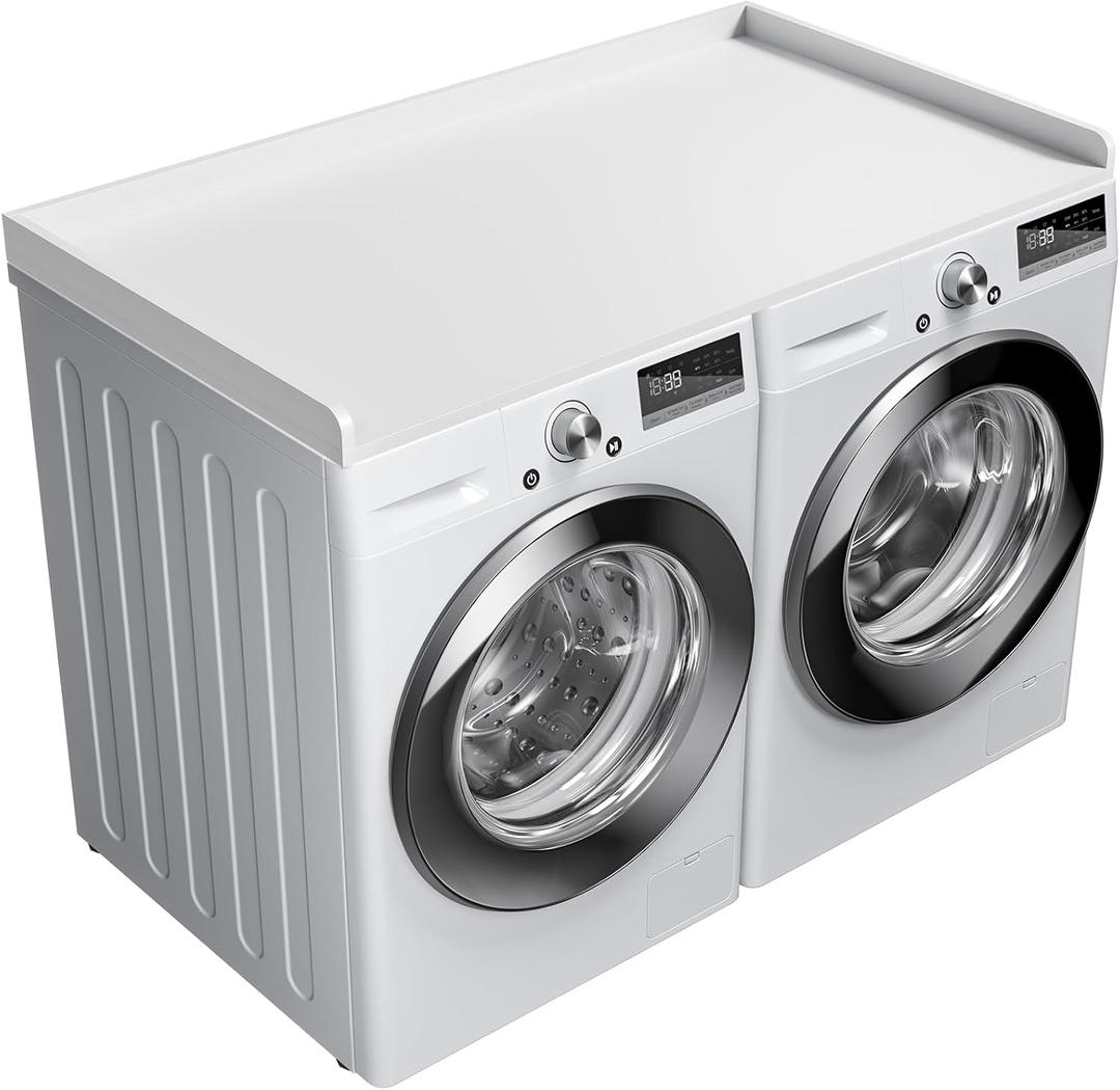 Ulif Laundry Countertop for Washer and Dryer, Over Washer Dryer Topper for Storage and Organization, Overall Size 27.5" D x 54" W x 2.6" H White