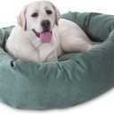 Majestic Pet Micro Velvet Dog Bed, 40 Inch Large, Round, Washable, Azure