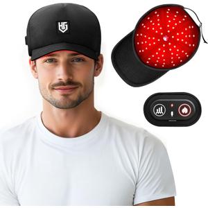 Cordless Red Light Hat with 2000mAh Rechargeable Battery, Red Light Cap with 660nm & 850nm Near-Infrared Light, Portable Wireless Design
