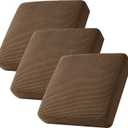 CHUN YI 3Piece Stretch Couch Cushion Covers, Sofa Seat Slipcovers for Pets, Suitable for Armchair Loveseat Sofa with Spandex Jacquard Washable Fabric(3Piece,Coffee)