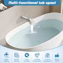 Slip On Tub Spout with Diverter, for 1/2" Copper Pipe, Compatible with Kohler GP85556 Bath Tub Spout, Bathroom Bathtub Tub Faucet Replacement, with 5/32" Hex Wrench (Brushed Nickel)