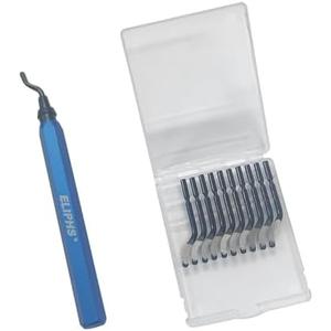 Deburring Tool Kit with 11pcs HSS Blades, Deburring Tool for Metal Resin Plastic Wood Aluminum Copper | 3D Printing | Pipe deburring, 360 Degree Rotary Head
