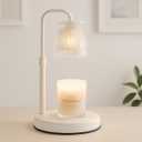 Shering Candle Warmer Lamp with Timer Dimmable, Gift Box, Gifts for Her, Birthday Gifts for Women, House Warming Gift New Home Decor, Wax Melt Warmer for Scented Jar Candles (Clear-white)