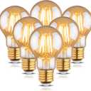 2200k Led Light Bulb, Vintage A19 Edison Bulbs, Dimmable Amber Warm White Tone Light Bulb, Antique Led Filament Light Bulbs, Old Style Light Bulbs,40W/60W Equivalent,4 Watt/6 Watt,E26 Base