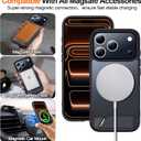 6 x MOZOTER for iPhone 17 Pro Case with Kickstand,[Compatible with MagSafe] [12FT Military Grade Protection] Slim Translucent Matte Shockproof Phone Case,6.3",Black