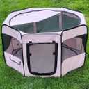 Portable Pet Playpen 45 * 45 * 22" Premium Large Size Puppy Kennel - Best for Small and Medium Size Dogs and Cats - Simple Folding Design for Easy Storage (Pink)