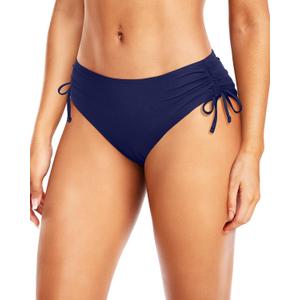 Daci Women Mid Waist Bikini Bottoms - Full Coverage Swim Bathing Suit Bottom Side Tied Swimsuit Bottoms (Medium, Navy Blue)