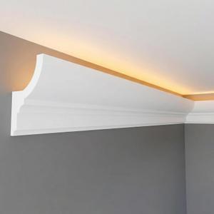 10 Pack 47.24″(Total 39.4 Ft) Ceiling Crown Molding with LED Duct Kit