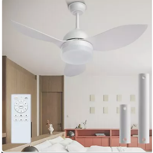 ROMASS Ceiling Fans with Lights and Remote, LED Outdoor/Indoor Ceiling Fans White 38 inch Noiseless 3 Colors Dimmable 6 Speeds Ceiling Fans for Bedroom, Living Room, Kitchen, Patio, Hallway