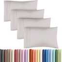 Queen Pillow Cases Set of 4 - Ultra Soft Hotel Quality Pillowcase Covers - Comfy, Cozy & Wrinkle Free - Shrink, Stain & Fade Resistant - Machine Washable Pillow Protectors - 4 Piece Set - Light Grey