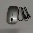 Mouse for Laptop Wireless Bluetooth - MacBook Air Mac Pro PC iPad Optical Rechargeable Silent Mouse with Jiggler Dual Mode Switch Bluetooth 5.2/3.0 and 2.4GHz USB-A and Type-C Receiver Gray