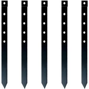 24Pcs Metal Garden Landscape Edging Stakes Black,10in anchoring Stakes Landscape Anchoring Spikes for Terrace Board, Grass Barrier, Landscape Edging Coil, Garden Liner, Bender Board