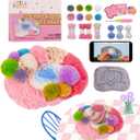 ChillFuzz Latch Hook Kits for Adults - Kids Crochet Kit for Beginners Arts and Craft Kit Moss Rug Coaster Pink Origin