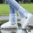 10 Pairs Waterproof Non-Slip Shoe Covers - Clear Disposable Rain Boot Protectors, Slip-On Overshoes for Outdoor Activities, Commuting & Wet Days