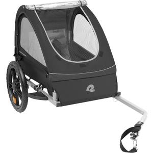 Retrospec Rover Kids Bicycle Trailer Single and Double Passenger Childrens Foldable (Black)