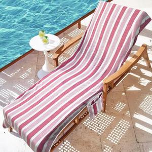 Ruikyhom Lounge Chaise Chair Towel Cover - 1 Pc Ultra Plush & Absorbent Micro Fleece Towel Cover for Pool,Beach,Outdoor(Garden,Courtyard) | Faster Drying, Non-Slip, 2 Side Pockets | 85" x 30" - Pink