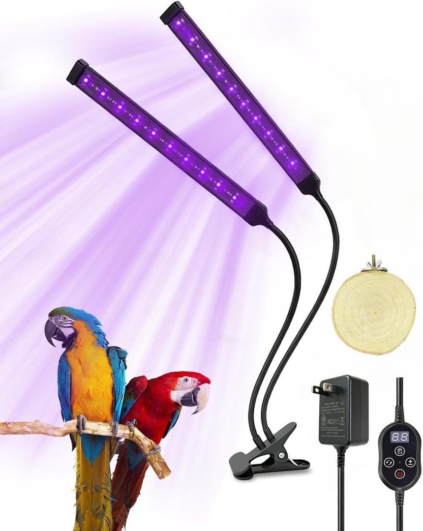 Bird Cage Light with UVA UVB, Full Spectrum Bird Lamp for Parrots