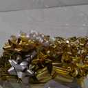 WRAPAHOLIC 40 Pcs Gift Bows Assortment - 28 Assorted Size Gift Bows(Gold&Silver&White), 1 Pull Bow, 2 Tinsel Bows, 2 Fountain Bows, 2 Curly Bows, 4 Curling Ribbons, 1 Cotton Twine (Gold Set 40 Pcs)