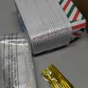 Teenyyou 50 Sets Christmas Paper Loaf Pan 6.3 x 2.2 x 2.2 Inch Mini Disposable Bread Pans with Clear Plastic Bags and Ties Rectangle Baking Mold Loaf Containers for Bread Cake Baking (Stripe Style)