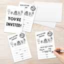 3 x Minimalist Wedding Invitations, 25 Pcs Hand Drawn Invitations with Envelopes for Wedding Engagement Marriage, Bride-To-Be Party Supplies -06