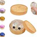 Dumpling Squishies,Glitter Dumpling, Glitter Squishy with Box,Easter Basket Stuffers (White)