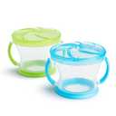 Munchkin Snack Catcher Toddler Snack Cups, No Spill, 2 Pack, Blue/Green