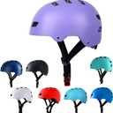 Bike Helmet 3 Sizes for Teenager Kids Youth Adults,Bavilk Skateboard Helmet Adjustable Multi-Sport Bicycle Cycling Scooter Roller Skate Inline Skating Rollerblading for Girls Boys Women Men Teen (M: 21.6-22.9", Matte New Purple)