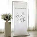 Yousoontic Bride to Be Linen Rustic Bridal Shower Welcome Banner Plain Ceremony Banner with Satin Ribbon and Retaining Clip for Ceremony, Arch, Reception Backdrop (White)