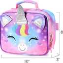 2 x mibasies Kids Lunch Box for Girls Toddler, Insulated and Reusable Lunch Bag for School, Unicorn (2.5L)