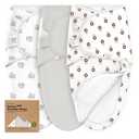 3-Pack Organic Baby Swaddle Sleep Sacks - Swaddles for Newborns, Infant 0-3 Months, Baby Girls, Boys, Soft & Snug Newborn Sleep Sack, Nursery Swaddling Blankets (ABC Land Cloud, OS)