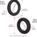 Front 2.75-12 Rear 3.00-10 Tire and Inner Tube Sets for CRF70 CRF110 DRZ110 JR80 KX65 KX110 TTR90 PW80 Coolster SYX Moto 110cc 125cc RZF SSR YCF IMR Atomik Thumpstar Stomp Pitster SDG Lifan YX
