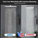 Rain Shower Head with Handheld Spray Combo,High Pressure Filtered Handheld Shower Head with 10-Spray for Bathroom Upgrade,10" Height/Angle Adjustable Bar,71" Long Hose (Silver)