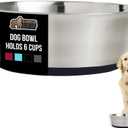 GORILLA GRIP Set of 2 Dog Bowls, Holds 6 Cups (48 fl oz), Heavy Duty Metal Food and Water Bowl for Feeding Dogs and Cats, Dishwasher Safe, Rust Resistant Stainless Steel, BPA Free Rubber Base, Black