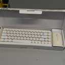 i68 Wireless Keyboard and Mouse Combo, Retro Typewriter Style Keyboard with Round Keycaps, 2.4GHz Connection with Computer PC Desktops Laptop WindowsxP/7/8/10 (Yellow)