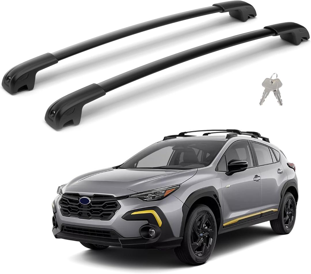 300LBS Lockable Roof Rack Cross Bars Compatible with Subaru Crosstrek 2018-2023 & Impreza 2017-2023, Aluminum Anti-Corrosion Cross Bar Fit Luggage Kayaks Bicycles Snowboard with Raised Side Rails