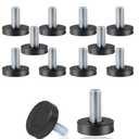 pulwury 12 Pcs 1/4" Thread Leveling Feet, Adjustable Furniture Feet Threaded Screw in for Table Leveling Feet Screw, for Table, Cabinets, Chairs, Stool Legs