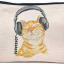 IWXYI Cat Lover Gifts,Cat Makeup Bag Zipper Pouch Travel Toiletry Gifts For Women Teenage Girls (Kitty)