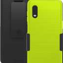 Case with Clip Compatible with Samsung Galaxy XCover Pro Phone Model SM-G715. Heavy Duty Rotating Belt Clip Holster and Durable Flexible Protective Case Combo (Lime Green)