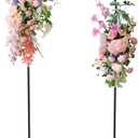 Queension 6FT Metal Wedding Arch Stand for Ceremony, Backdrop Frame With Base for Birthday Party, Baby Shower, Balloon Decorations, Black