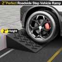 2 Pcs 2" Rubber Curb Ramp Threshold Ramps, 2" H 38.5" L 9.5" W, Heavy Loading 3 Tons (6600 LB) Capacity, Car Slope for Driveway Dock Bike Vehicle Warehouse Motorcycle