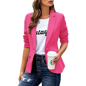 Womens Casual Blazers Long Sleeve Lapel Button Slim Work Office Blazer Jacket S
