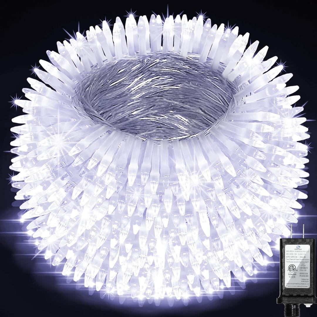 1500 LED Chrstmas String Lights, 492FT Super Long Christmas Lights with 8 Modes, Christmas Tree Lights with Timer Memory for Indoor Outdoor Tree Fence Garden Xmas Wedding Party Decor Cool White