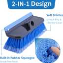 60" Car Wash Brush with Long Handle, Soft Bristle Car Washing Brush Cleaning Brushes for Washing Exterior of RV, Truck, Boat, Solar Panel
